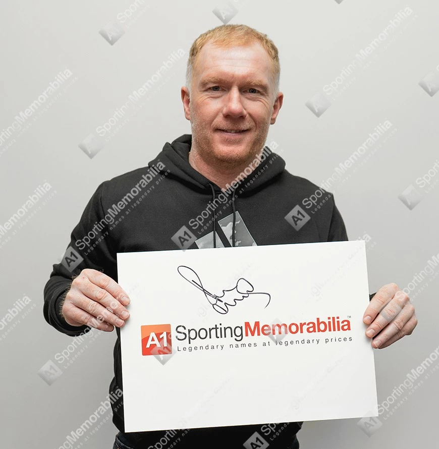 Paul Scholes Signed Football Boot - Nike, Black/Red - In Acrylic Photo Display Case - Image 5