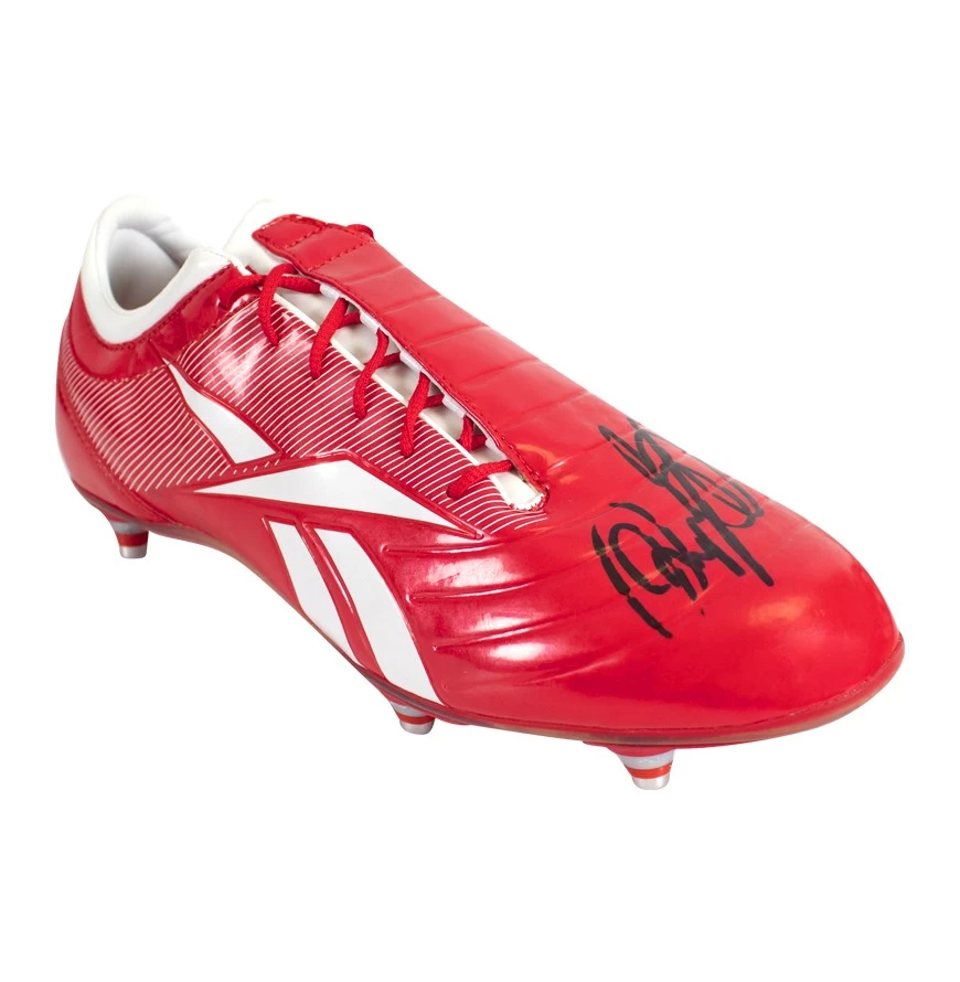 Ryan Giggs Signed Football Boot - Reebok, Red, Signed In Black - In Acrylic Photo Display Case - Image 5