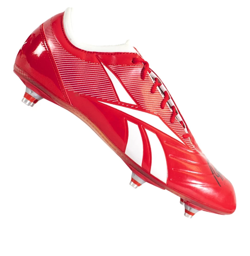 Ryan Giggs Signed Football Boot - Reebok, Red, Signed In Black - In Acrylic Photo Display Case - Image 4